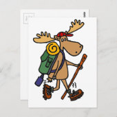 Carte Postale Funny Moose Hiker (Devant / Derrière)