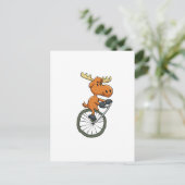 Carte Postale Funny Moose on monocycle choose backgror (Debout devant)