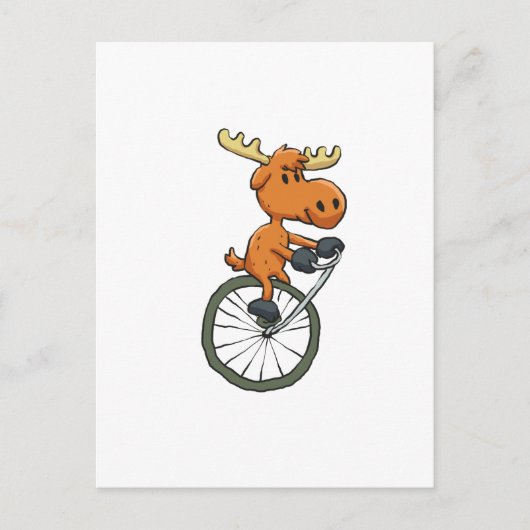 Carte Postale Funny Moose on monocycle choose backgror (Devant)
