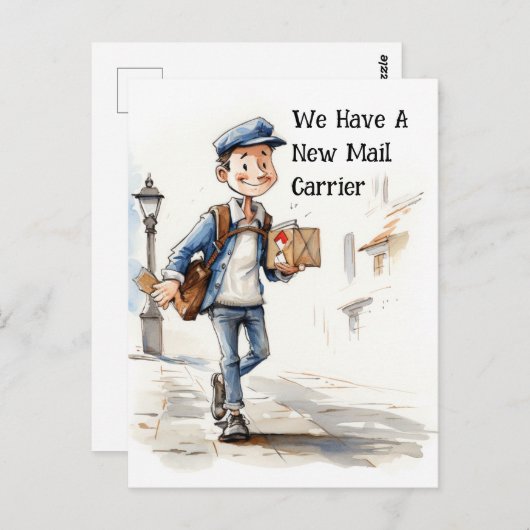 Carte Postale Funny New Mail Carrier Moving Faire-part (Devant / Derrière)