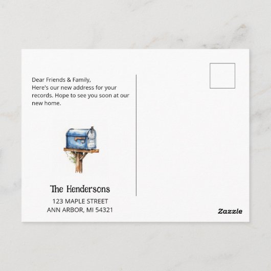Carte Postale Funny New Mail Carrier Moving Faire-part (Dos)