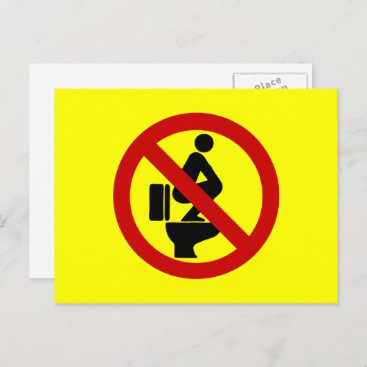 Carte Postale Funny NO Feet sur le siège ⚠ signe thaï ⚠ (Devant / Derrière)