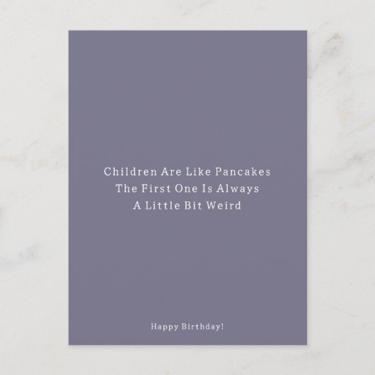 Carte Postale Funny Older Sibling Pancakes Happy Birthday Card (Devant)