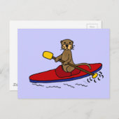 Carte Postale Funny Otter Kayaking (Devant / Derrière)