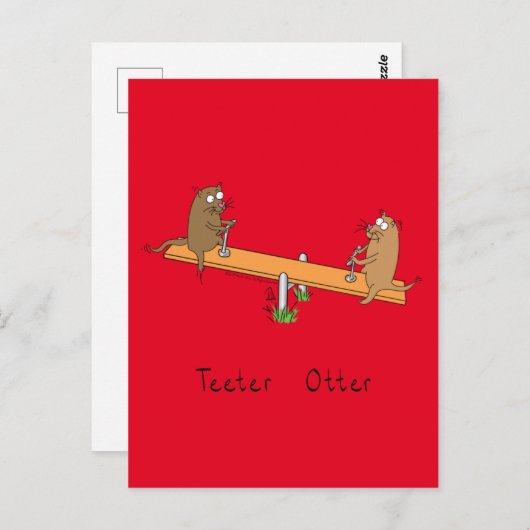 Carte Postale Funny Otter Teeter Kids (Devant / Derrière)