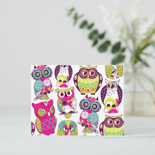Carte Postale Funny owls (Debout devant)