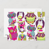 Carte Postale Funny owls (Devant / Derrière)
