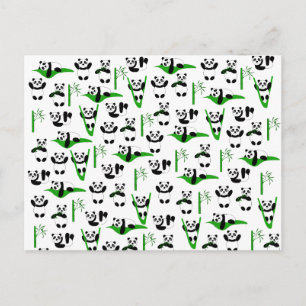 Carte Postale Funny pandas motif