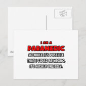 Carte Postale Funny Paramedic .. Très improbable (Devant / Derrière)