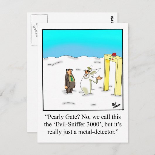 Carte postale Funny Pearly Gates Humour (Devant / Derrière)