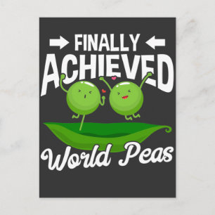 Carte Postale Funny Peas Pun World Peace Veggie Humour