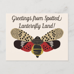 Carte Postale Funny Pennsylvanie tacheté de lanternfly sur mesur