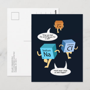 Carte Postale Funny périodique Humour de chimie de table personn