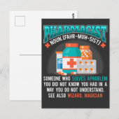 Carte Postale Funny Pharmacy Pharmacie Profession Médecine (Devant / Derrière)