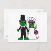 Carte Postale Funny Pickle Bride et Groom Mariage Art (Devant / Derrière)