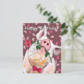 Carte Postale Funny Pig Birthday Card (Debout devant)