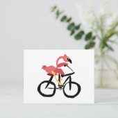 Carte Postale Funny Pink Flamingo Bird on Bicycle (Debout devant)