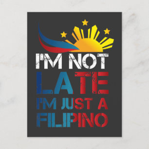 Carte Postale Funny Pinoy plaisante Ponctualité Philippines Phil