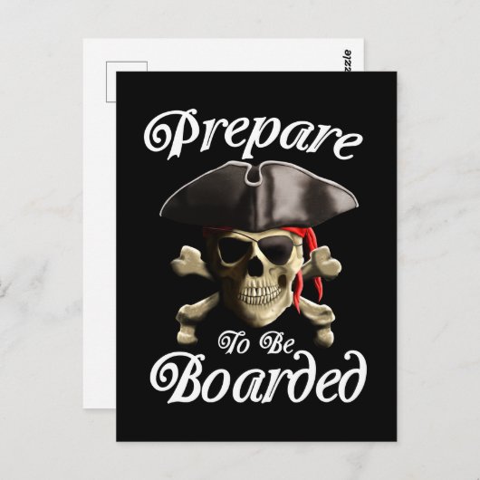 Carte Postale Funny Pirate Se Préparer À Embarquer (Devant / Derrière)