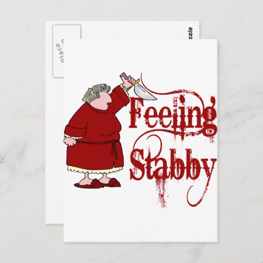 Carte Postale Funny PMS Stabby (Devant / Derrière)