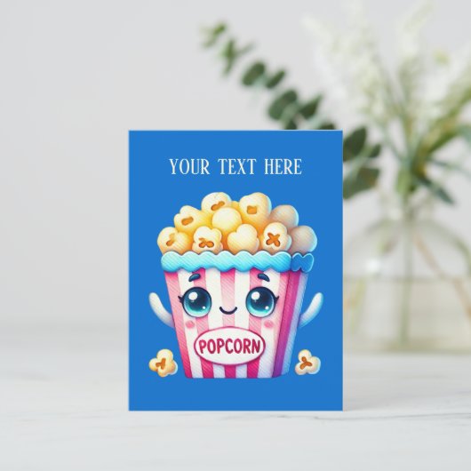 Carte Postale Funny Popcorn Lovers ajouter du texte (Debout devant)
