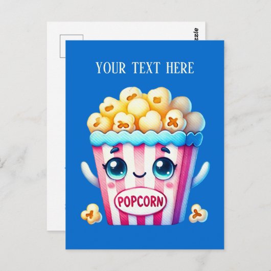 Carte Postale Funny Popcorn Lovers ajouter du texte (Devant / Derrière)
