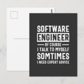 Carte Postale Funny Programming Software Engineer Gift (Devant / Derrière)