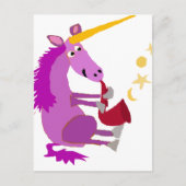 Carte Postale Funny Purple Unicorn Playing the Saxophone (Devant)