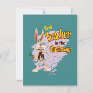 Carte Postale Funny Rabbit meilleur enseignant dans la classe