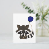 Carte Postale Funny Raccoon tenant le ballon (Debout devant)