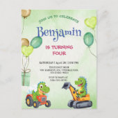 Carte Postale Funny Rawr T-Rex Dinosaur camion camion de camion (Devant)