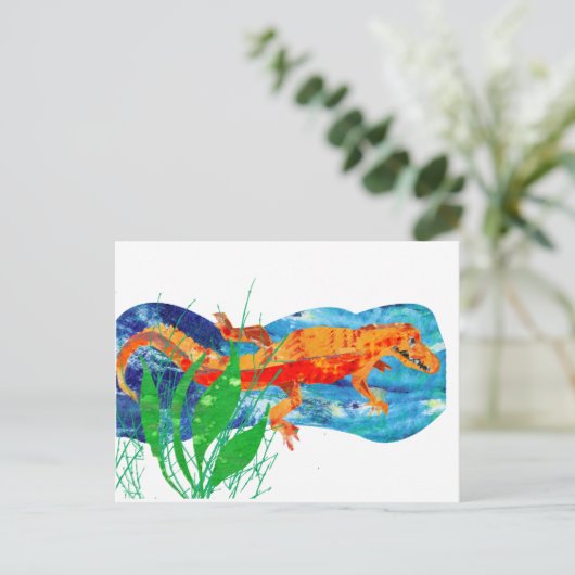 Carte Postale Funny Red Alligator (Debout devant)