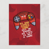 Carte Postale Funny Red Joystick Fête des pères (Devant)