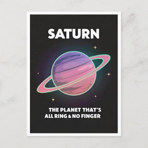 Carte Postale Funny Retro 80s LoFi Vaporwave Planet Saturn