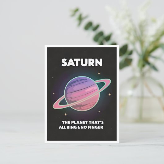 Carte Postale Funny Retro 80s LoFi Vaporwave Planet Saturn (Debout devant)