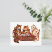 Carte Postale Funny Retro Cats Checkmate Jouer aux échecs 1903 (Debout devant)
