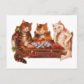 Carte Postale Funny Retro Cats Checkmate Jouer aux échecs 1903 (Devant)