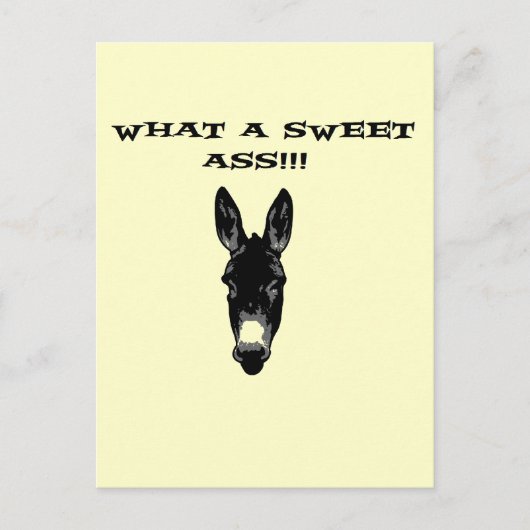 Carte Postale Funny Retro Donkey SweetAss (Devant)