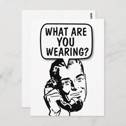 CARTE POSTALE FUNNY RETRO MAN 'TALKING DIRTY' (Devant / Derrière)