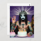 Carte Postale Funny Retro Punk Rock gothique fête d'anniversaire (Devant / Derrière)