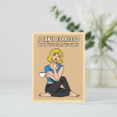 Carte Postale Funny Retro Style Coffee Yoga Humor Pop Art (Debout devant)