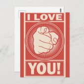 Carte Postale Funny Retro Valentines Jour Je Vous Aime (Devant / Derrière)