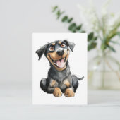 Carte Postale Funny Rottweiler (Debout devant)