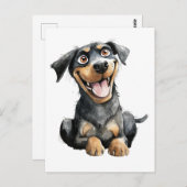 Carte Postale Funny Rottweiler (Devant / Derrière)