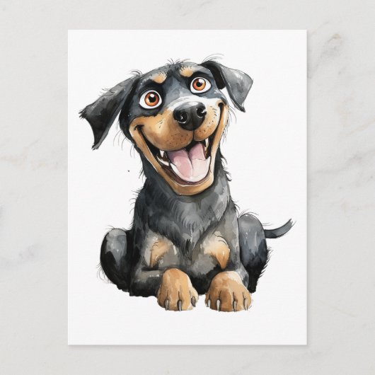 Carte Postale Funny Rottweiler (Devant)