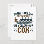 Carte Postale Funny Rowing Team Coxswain Nous Suivons Notre Cox (Devant / Derrière)