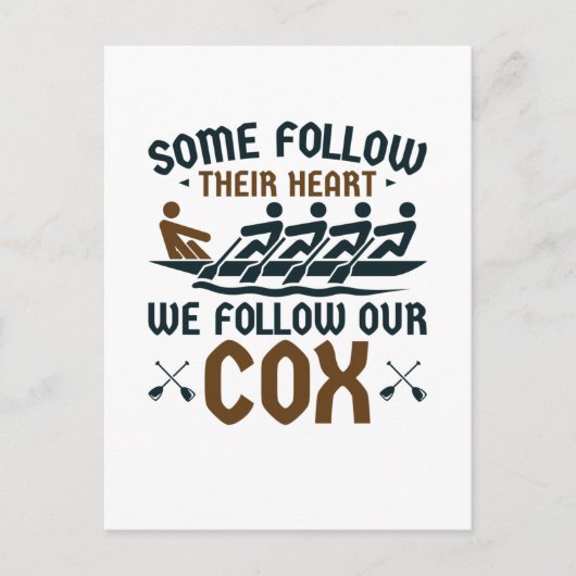 Carte Postale Funny Rowing Team Coxswain Nous Suivons Notre Cox (Devant)