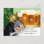 Carte Postale Funny Schnauzer and Beer St. Patrick's Day (Devant)