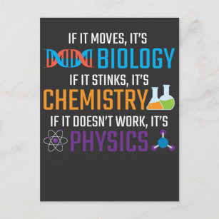 Carte Postale Funny Science Biologie Chimie Physique Enseignant