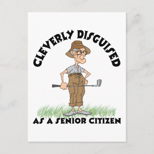 Carte Postale Funny Senior Citizen Golfer (Devant)